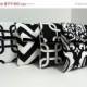 ON SALE 5 Bridesmaid Clutches - Black and White Wedding Clutches - Bridesmaid Gifts