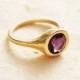14K gold ring , amethyst ring , solitaire gold ring , engagement gold ring , gold ring with stone