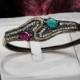 Bracelet With Rhinestones, Ruby Bracelet, Antique Bracelet,wedding bracelet, antique jewelry, antique bracelet, antique wedding jewelry
