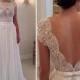 A-line Lace Bodice Cap Sleeve Beach Wedding Dresses Ivory Chiffon Long Prom Dresses APD1405 From DiyDressonline