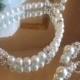 Swarovski Rhinestone and Pearl Silver Bracelet and Earring Set - Bride or Bridesmaid Pearl Jewelry Set
