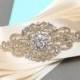 Gold/Silver Sash, Vintage Style Rhombus Sash, Rhinestone Crystals Wedding Sash, Bridal Dress Belt, Satin Adornment Sash  BRH00447