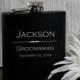 Groomsmen Flasks - 9 Personalized 6oz Black Wedding Flasks - Perfect for Best Man, Groomsman, Ushers, Fathers of the Bride/Groom