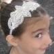 Rhinestone Flower Girl Headband ..  Bridesmaid Hair Accessory .. Birdcage Veil .. Bridal Rhinestone Headband