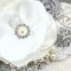 Bridal Sash- Wedding Sash in White, Gray, Silver and Ivory with Pearls and Brooch- Luxurious