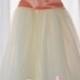 Peach Flower Girl Dress, Custom Color Sash, Tulle Dress, Baby Wedding Dress