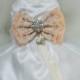 Peach Lace Dog dress, Dog ring bearer,Peach pet Wedding accessory, Vintage wedding, Proposal, Lace-Rhinestone,Victorian Wedding,Peach dress