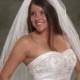 Elbow Length Bridal Veils, 2 Tier Plain Cut Edge Veils, 30, White Wedding Veils, Ivory Bridal Veils,Diamond White Veils, Waist Length Veils