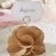 144 Burlap Rose Wedding Place Card Holders