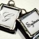 Custom MINI CHARM photo memory soldered glass charms reversible with your 2 pictures or images
