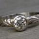 Delicate Moissanite and 950 Palladium Engagement or Wedding Ring - Eco-Friendly Diamond Alternative - Made To Order