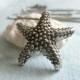 Silver Starfish Necklace. Sterling Silver Nautical Necklace. Summer Wedding Fashion Jewelry