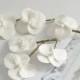 Hydrangea hair clips - white hydrangea flowers - bridal hair accessories - wedding hair accessories - bobby pin flower for hair - summer