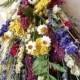 Kiss Me Quick Wedding  Brides Bouquet of Lavender Larkspur Wheat and other dried flowers