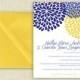 DiY Wedding Invitation Template - Download Instantly - EDITABLE TEXT - Chrysanthemum (Cobalt Blue & Yellow)  - Microsoft® Word Format