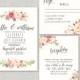 Watercolor Boho Wedding Invitation Suite DEPOSIT - DIY, Rustic, Chic, Country, Calligraphy, Invite Kit, Printable (Wedding Design #51)