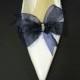 Something Blue Accessories Bridal Shoe Clips in Navy Blue Organdy Bow Swarovski