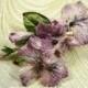 Velvet Millinery Pansies Flowers Lavender Mauve Bunch of Three Large with Buds Old Fashioned Bouquet