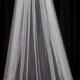Bridal Veil With Crystal Edge And Scattered Crystals, Floor Length (75 Inch) Crystal Wedding Veil, White Or Ivory Veil, Style 1030