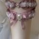 Wedding leg garter, Wedding Garter Set , Ribbon Garter Set , Wedding Accessory, Pink Lace accessories, Bridal garter