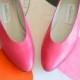 1980s SEXY PINK Heels...size 8.5 womens...shoes. pumps. pink heels. cinderella. princess. wedding. party heels. mod. retro. liz claiborne
