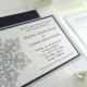 Icy Silver Snowflake Wedding Invitation Set