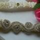 Bridal garter set, wedding garter, with crystal and rhinestone trim