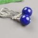 Royal Blue Pearl Earrings - Dark Lapis Swarovski Pearl Bridesmaid Earrings - Blue Pearl Drop Earrings - Pearl Bridesmaid Jewelry - Wedding
