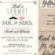 Couples Shower Invitation, Couples Shower Invite, Vintage Shower Invitation, Mr. and Mrs. Invitation, Mustache & Lips /Vintage MR. AND MRS.