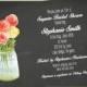 Peony Bridal Shower Invite - Rose Bridal Shower Invite - Watercolor Bridal Shower Invitation - DIY Digital Invite - Mason Jar Bouquet Invite