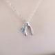 Personalized Wishbone Necklace, Tiny Birthstone Necklace, Dainty Silver Necklace, BFF Necklace, Friendship Necklace, wedding jewelry