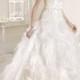 Amazing Ivory Organza Lace Sleeveless Scoop Bridal Wedding Dress