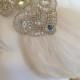 ON SALE / 1920s Bridal Headdresses, Gatsby Wedding Headpiece 1920s Bridal Headband , Ivory Feather Headpiece Great Gatsby