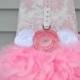 Dog Dress Feather Harness - Pink Toile