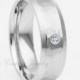 Titanium Wedding Ring,Titanium Wedding Band,Hammered,White Diamond,Beveled Edges,Satin Polish,Handmade,Custom,Engagement