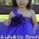 Flower Girl Dress - Purple Flower girl dress Tutu-Purple Tea length  Weddings-Purple Dresses