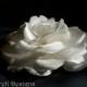 Couture Wedding Hair Flower Clip Off White Satin Rose Rochelle -Ready Made