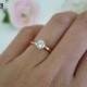 1/2 carat 5mm Solitaire Engagement Ring, Round Man Made Diamond Simulant, Wedding, Promise Ring, Bridal, Sterling Silver, Rose Gold Plated