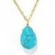 Drop Turquoise Gold Filled 14 Karat Chain Necklace- Good Luck Charm December Birthstone