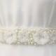 Pearl Beaded Bridal Wedding Sash Belt  with pearls rhinestones crystal beads ivory Ready to Ship