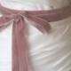 Dusty Rose Velvet Ribbon, 1Inch Wde, Mauve Ribbon Sash, Dusty Antique Pink Bridal Sash, Wedding Belt, 3 Yards