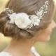 Wedding headpiece Bridal hair accessories Bridal hair vine Floral hair pieces Wedding hair comb Floral hair comb Lace Bridal Hair Comb Vine