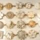 Vintage Earring Bracelet Set 4 OOAK Ivory Pearl & Rhinestone Gold Bridesmaids Bracelets, Bridal Jewelry Wedding Gifts Country Rustic Modern
