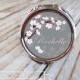 Personalized Bridesmaid Compact Mirror - Cherry Blossom Wedding