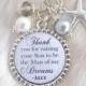 MOTHER of the GROOM Gift, Thank you for raising the Man of my Dreams pendant necklace Beach Jewelry Bottle cap Thank you Gift Wedding Gift