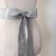 Grey Sash Dupioni Silk Wedding Sash - longer length - made to order - limited