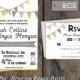 Spring Rustic Barn Wedding Invitation Set, Printable DIY Country Wedding Invitation, Bunting Flags, Rustic Chic Outdoor Wedding, Gray and Yellow