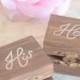 Personalized rustic chic set of ring bearer boxes