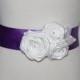 Bridal Flower Sash, Purple, Bridesmaids, Eggplant, Plum, Flower Bridal Sash, Ribbon Sash, Wedding Sash, Wedding Belt
