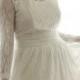 Custom Long-sleeved  vintage Style lace wedding dress - AM1982780 -Alice in the Garden - Elegant light woodland wedding dress